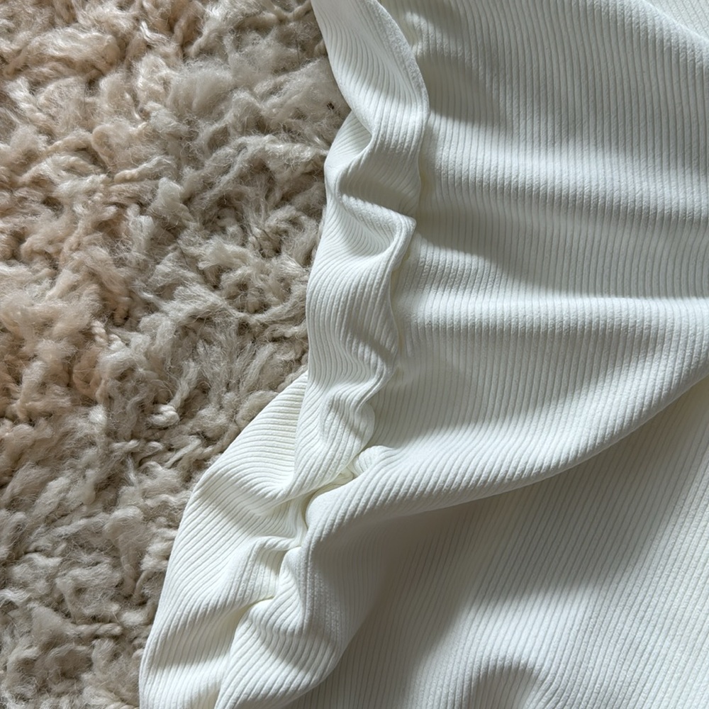White Ribbed Bodycon Dress - Picture 3 of 4